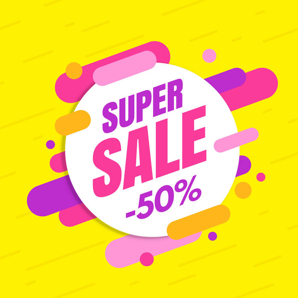 Super banner di vendita, design colorato e giocoso
 - Vettoriali, immagini