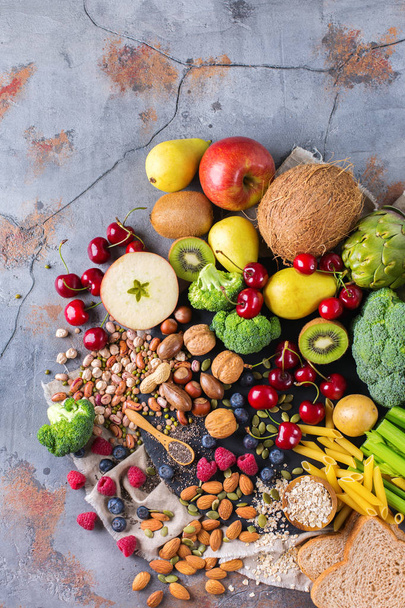 Seleção de fontes de fibras ricas saudáveis comida vegan para cozinhar
 - Foto, Imagem