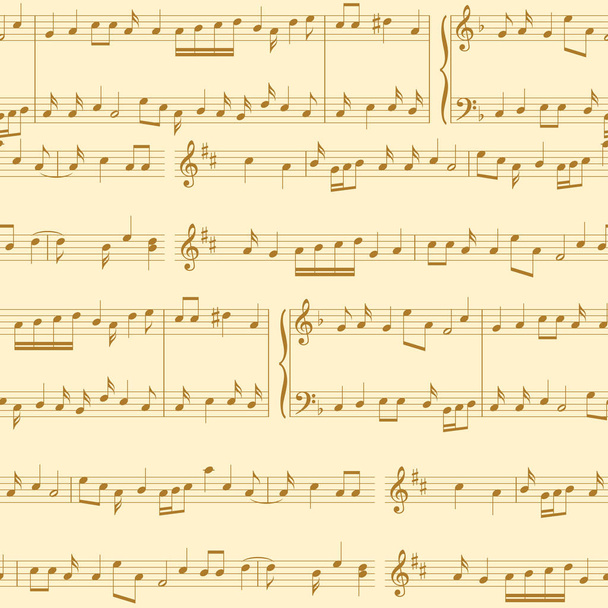 векторний фон - жовтий безшовний візерунок з музичними нотами
 - Вектор, зображення