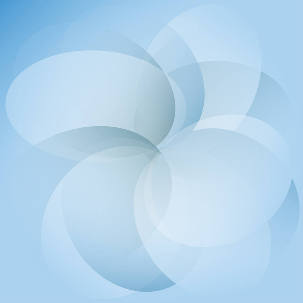 Abstract blue transparent circles overlap on white background with soft light, Vector illustration - Διάνυσμα, εικόνα