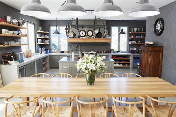 Home Interior With Open Plan Kitchen - Foto, Imagem
