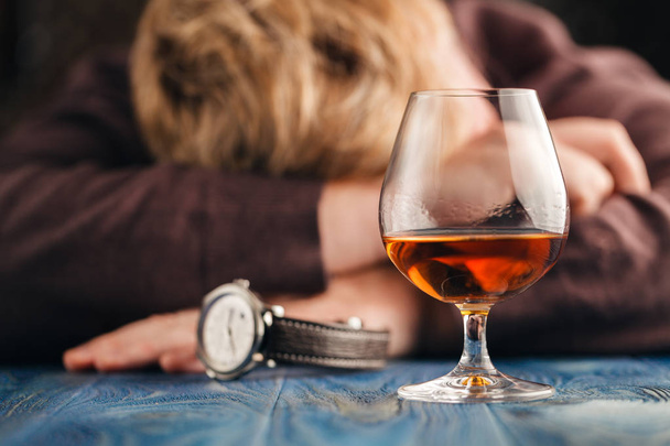 Man drinking malt whisky in relax time - Photo, image