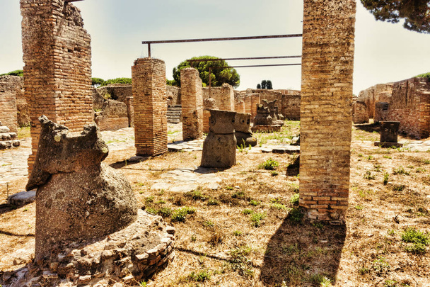 Palace of Molini with lava millstones - Ostia Antica - Rome - It - Photo, Image