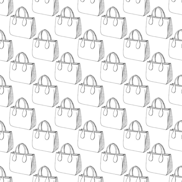 Seamless pattern with shopping bags in a sketch style. Vector illustration. - Vetor, Imagem