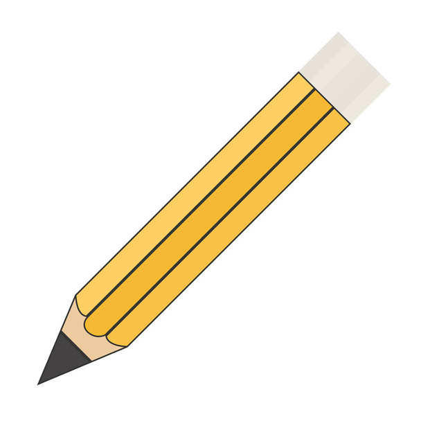 Icono de lápiz amarillo, símbolo con borrador, ilustración vectorial
. - Vector, imagen