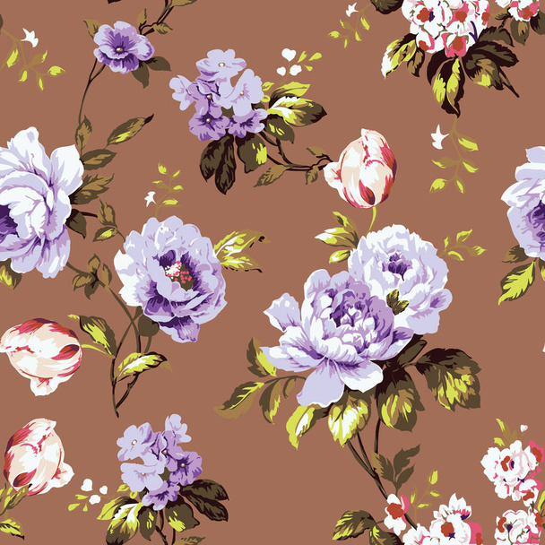 Shabby chic vintage roses seamless pattern - Vector, Image