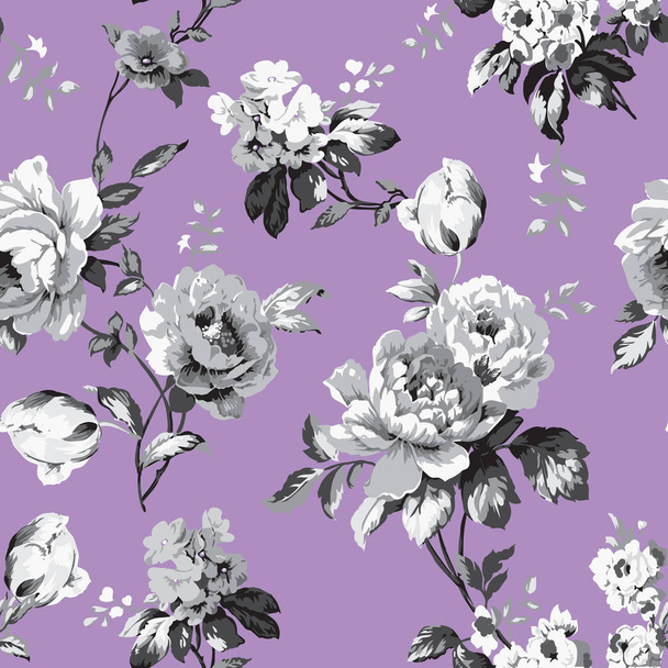 Shabby chic vintage roses seamless pattern - Wektor, obraz