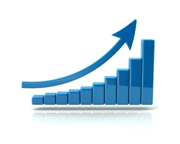 Blue business growth chart - Zdjęcie, obraz