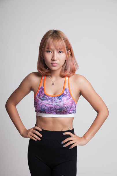 Asian strong healthy  girl  in sport dresses. - Foto, Bild