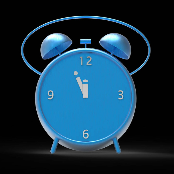 alarm clock with little minutes to twelve o'clock - 写真・画像