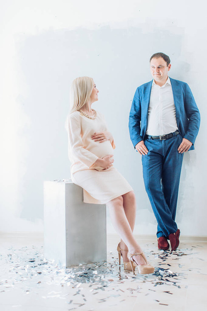 Beautiful young couple expecting baby  - 写真・画像