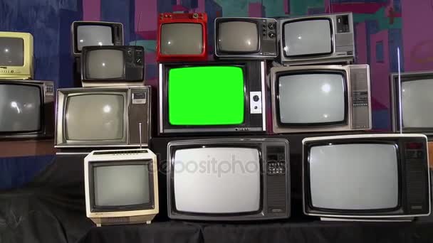 Stará zelená obrazovka Tv - Záběry, video