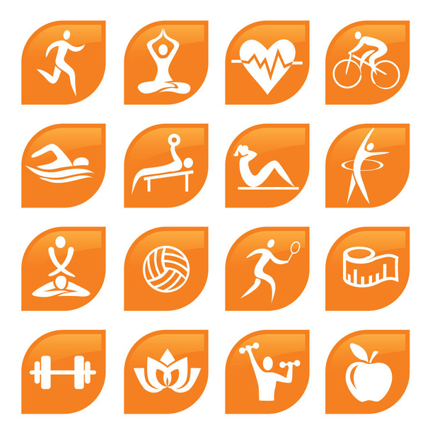   Sport Fitness Icons Buttons. - Vector, Image