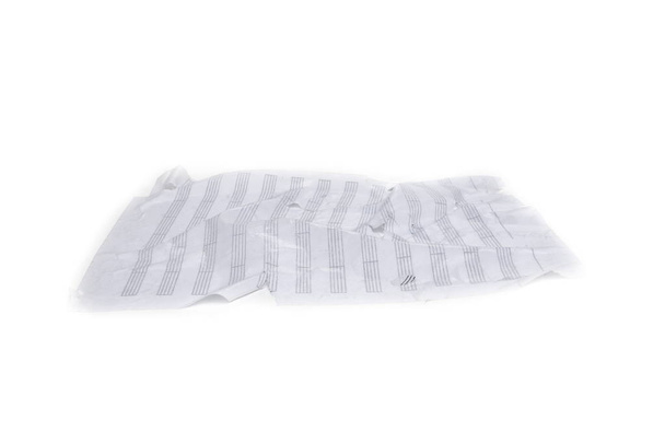 paper white wet water wrinkled crumpled  on white background - Photo, Image