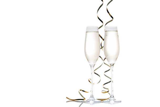 Copas de champán con cintas
 - Foto, Imagen
