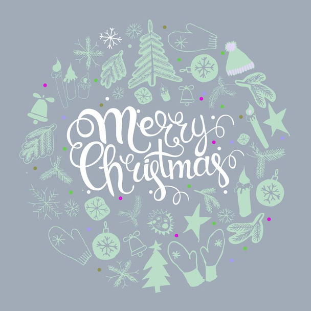 Χριστουγεννιάτικη κάρτα χαιρετισμού - Διάνυσμα, εικόνα