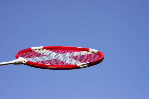 Badminton racket sky blue - Photo, Image