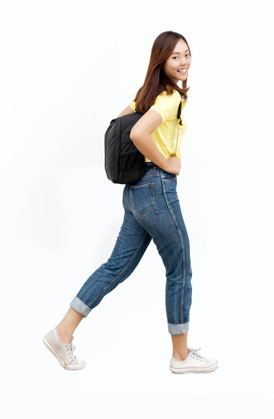 asiatico adolescente tenere borsa con zaino
 - Foto, immagini