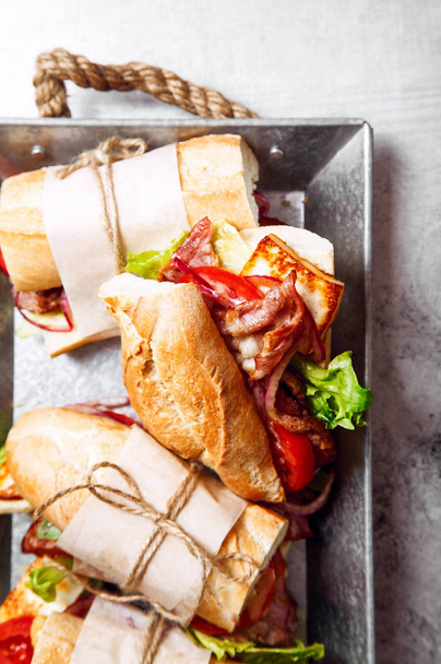 baguette sandwiches bahn-mi styled. - Foto, imagen