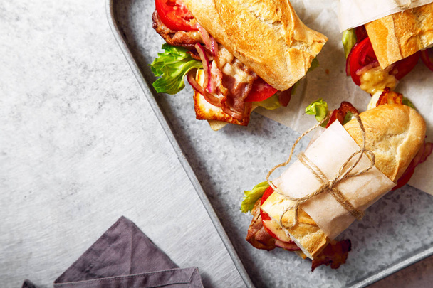 baguette sandwiches bahn-mi styled. - Foto, Imagen