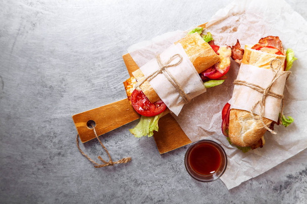 baguette sandwiches bahn-mi styled. - Φωτογραφία, εικόνα
