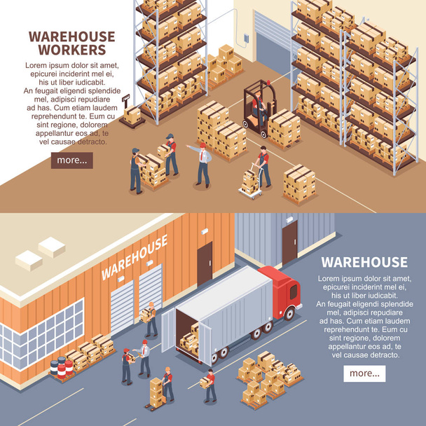 Warehouse Banners Set - Vector, Image