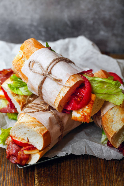 Fresh baguette sandwiches - Foto, Imagen