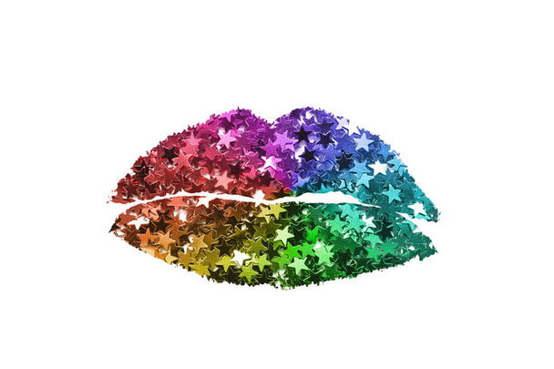 Glitter kiss mark - Фото, изображение