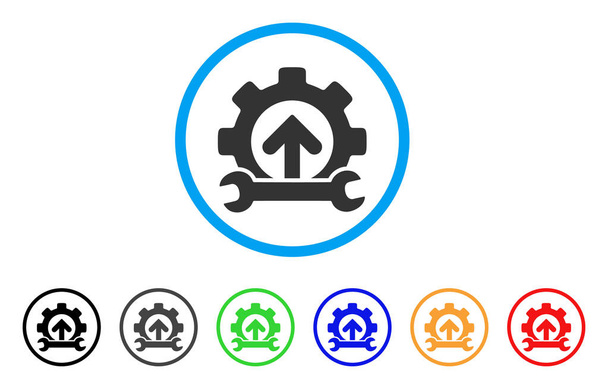 Gear Integration Tools Rounded Icon - Vector, imagen