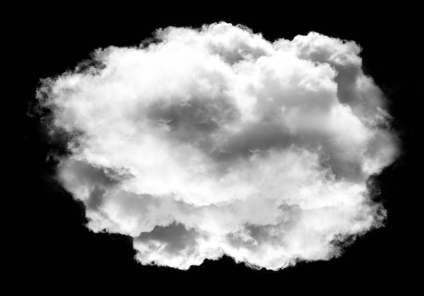 Single white cloud over black background - Photo, Image