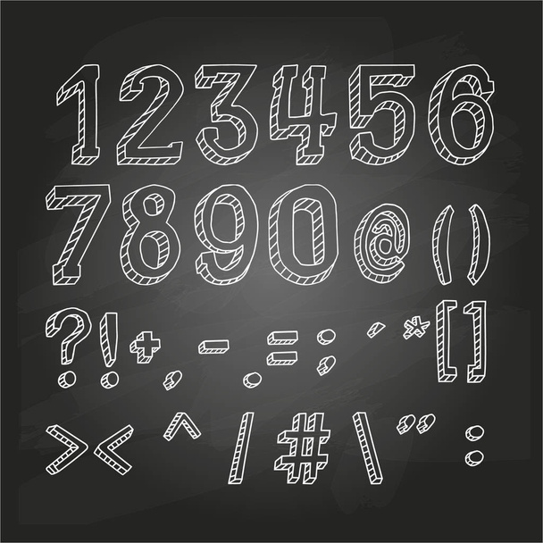 Numbers and symbols on chalkboard. Vector illustration, EPS 10 - Вектор,изображение