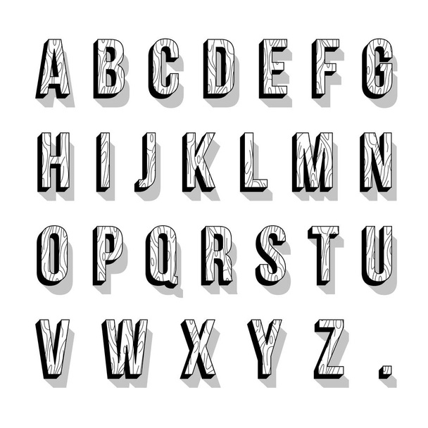 alfabeto carattere in legno
  - Vettoriali, immagini