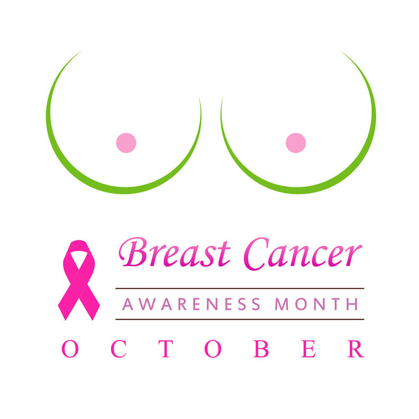 Brustkrebs-Aufklärungsmonat Oktober  - Vektor, Bild