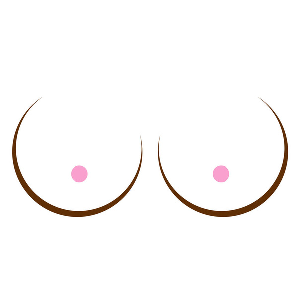 abstrakte Zeichnung weiblicher Brüste - Brustkrebs-Bewusstseinssymbol  - Vektor, Bild