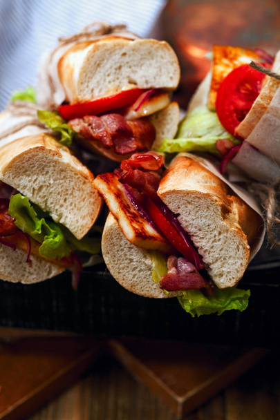 Fresh baguette sandwiches - Foto, Imagen