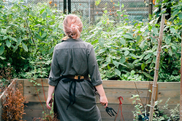  lady working at the garden - Fotoğraf, Görsel