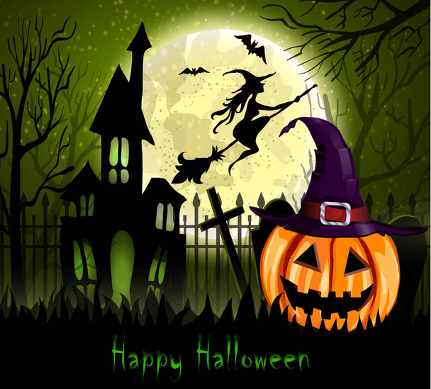 Gruseliger Hintergrund zu Halloween - Vektor, Bild