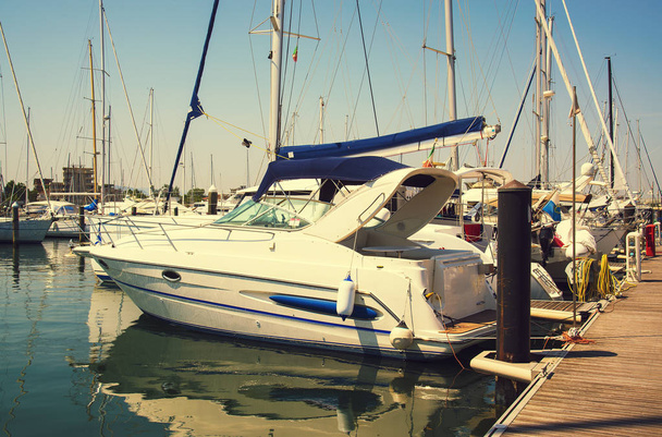 Yachts in the port waiting. Rimini, Italy. - Photo, Image