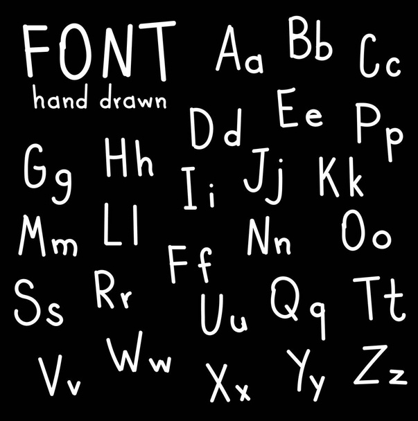 Hand drawn fonts. Handwritten alphabe style modern calligraphy - Wektor, obraz