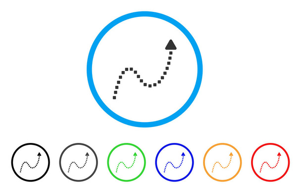 Dotted Curve Direction Rounded Icon - Vector, Imagen