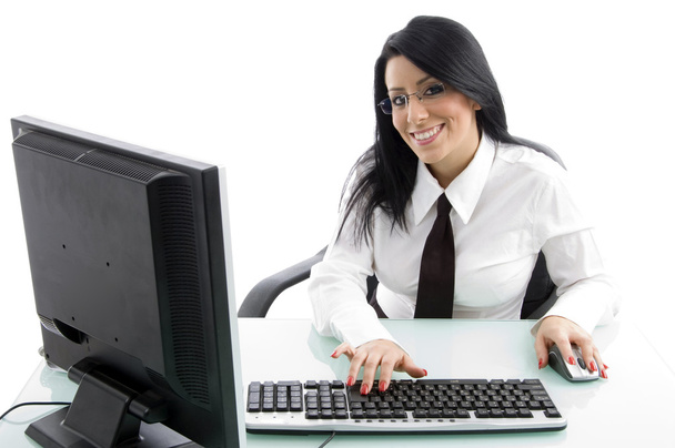 Businesslady working on computer - Foto, imagen