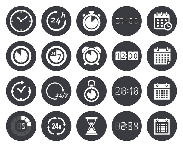 ora, orologio, icone del calendario
 - Vettoriali, immagini