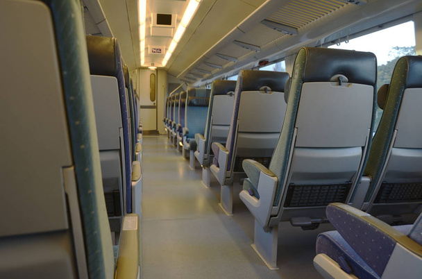 interior of an empty train car - Foto, afbeelding