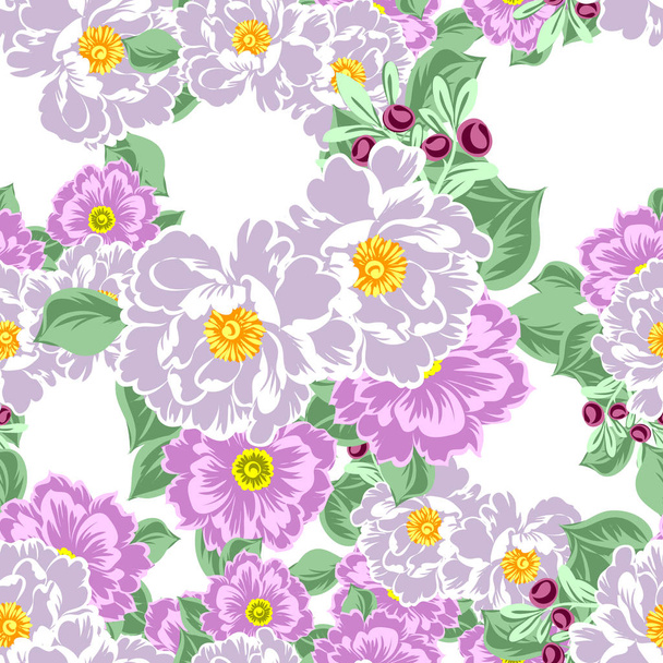 Seamless flowers pattern - Διάνυσμα, εικόνα