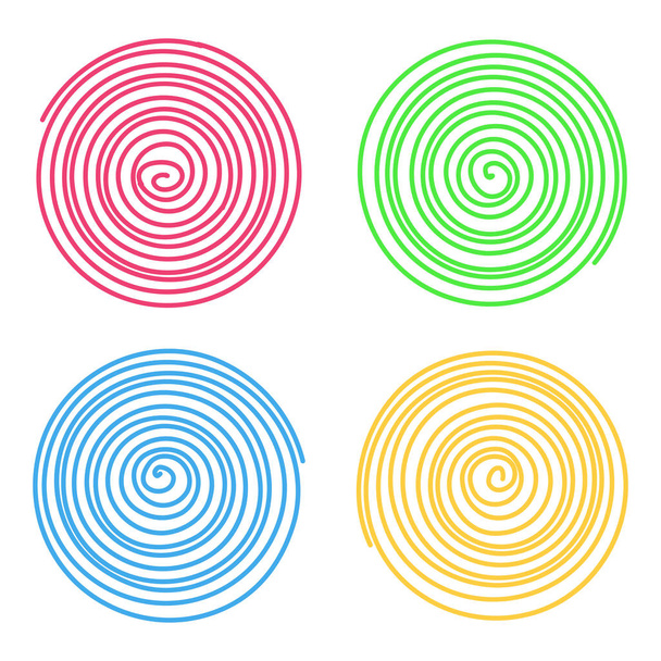 Set of vector spirals isolated on white background. Graphic elements. - Vektor, Bild