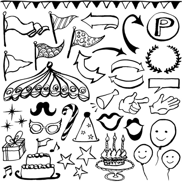 celebration party icons set. - Вектор,изображение