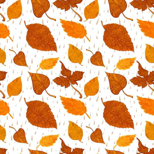 Vettore senza soluzione di continuità sfondo autunno fogliame
 - Vettoriali, immagini