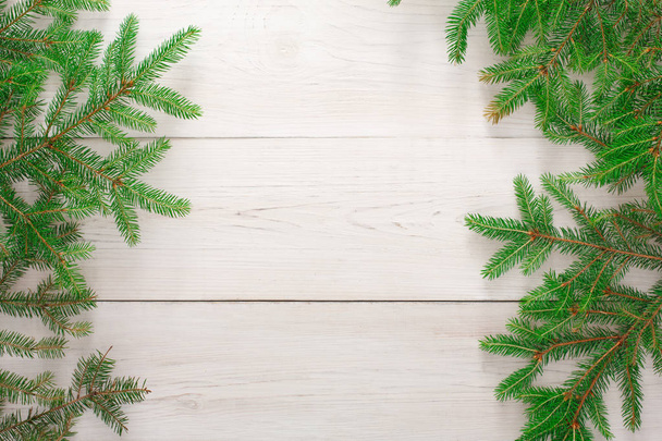 Kerstboom takken frame achtergrond - Foto, afbeelding