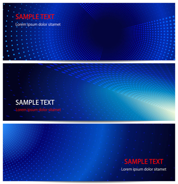 Set of Abstract Hi Tech Banners in Blue Tones. - Vektori, kuva