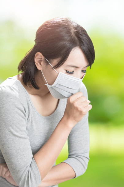 sick woman coughing   - Zdjęcie, obraz